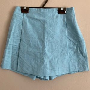 Blue Zara hi-waisted skort
